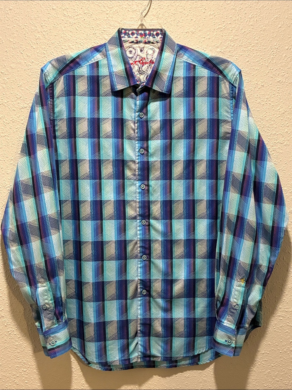 Robert Graham Blue & Teal Plaid Long-Sleeve Button-Down Shirt